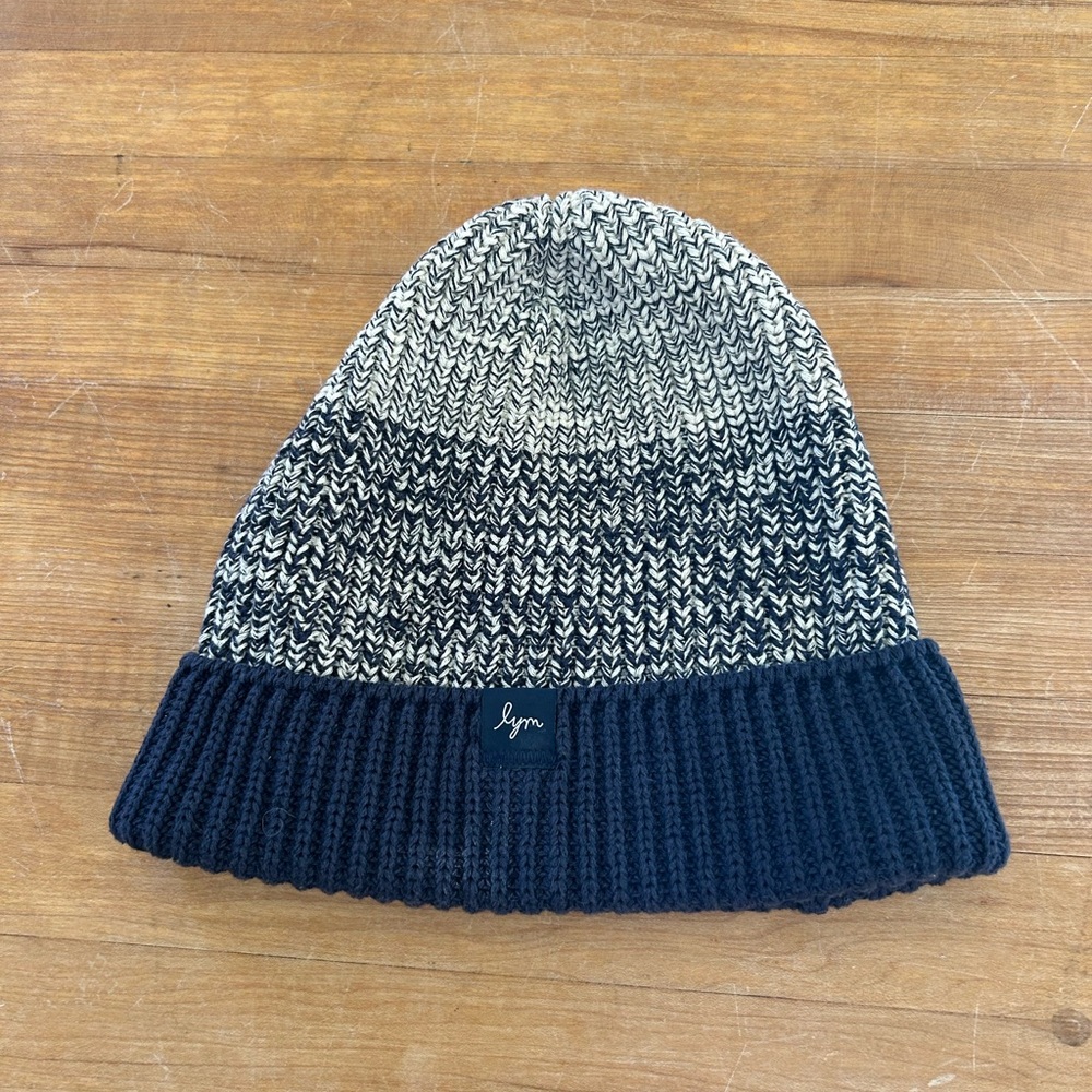 Love your Melon Navy and White Knit Beanie